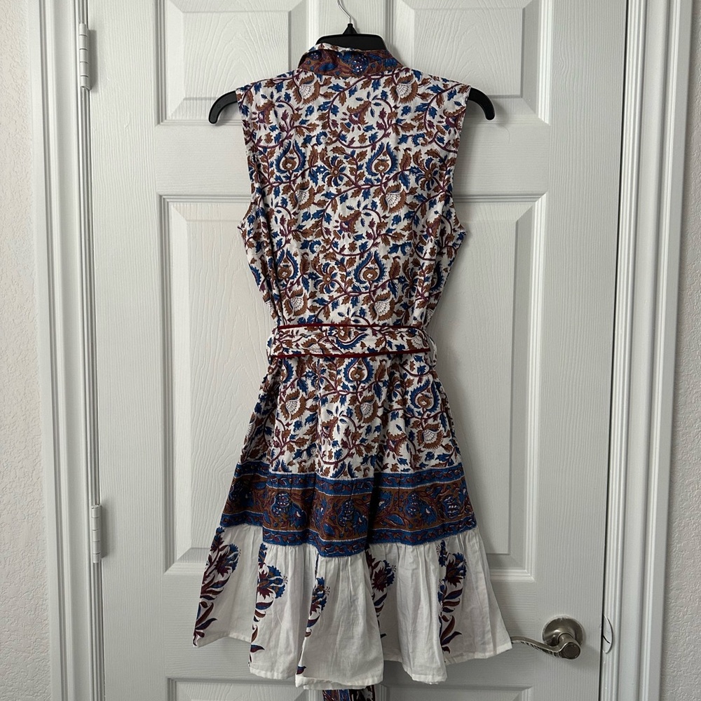 Anthropology Sue Sartor Sleeveless Flounce Mini Dress NWT Small - Picture 3 of 4